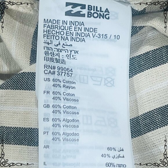 BILLABONG Faux Wrap Striped Romper with Pockets - Size M - Picture 8 of 9